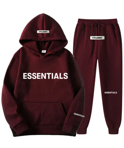 Maroon-Essential-Spring-Hooded-Tracksuit