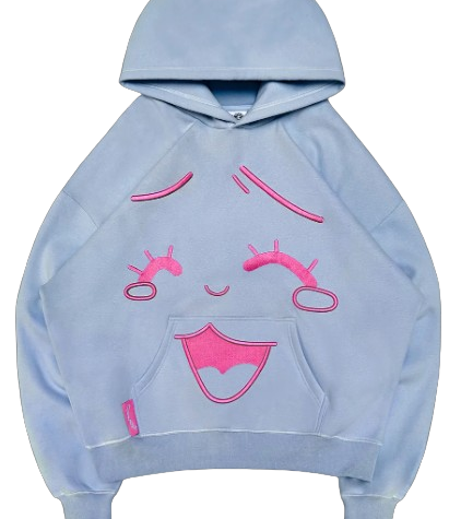 ANIMATED PULLOVER HOODIE BABY BLUE