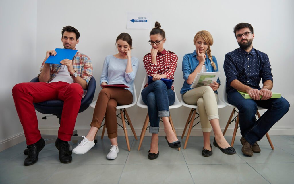 Stressful moments for people in the queue