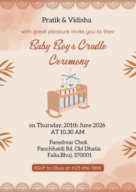 Invitation for Cradle Ceremony