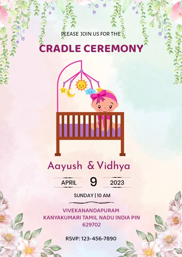 Invitation for Cradle Ceremony